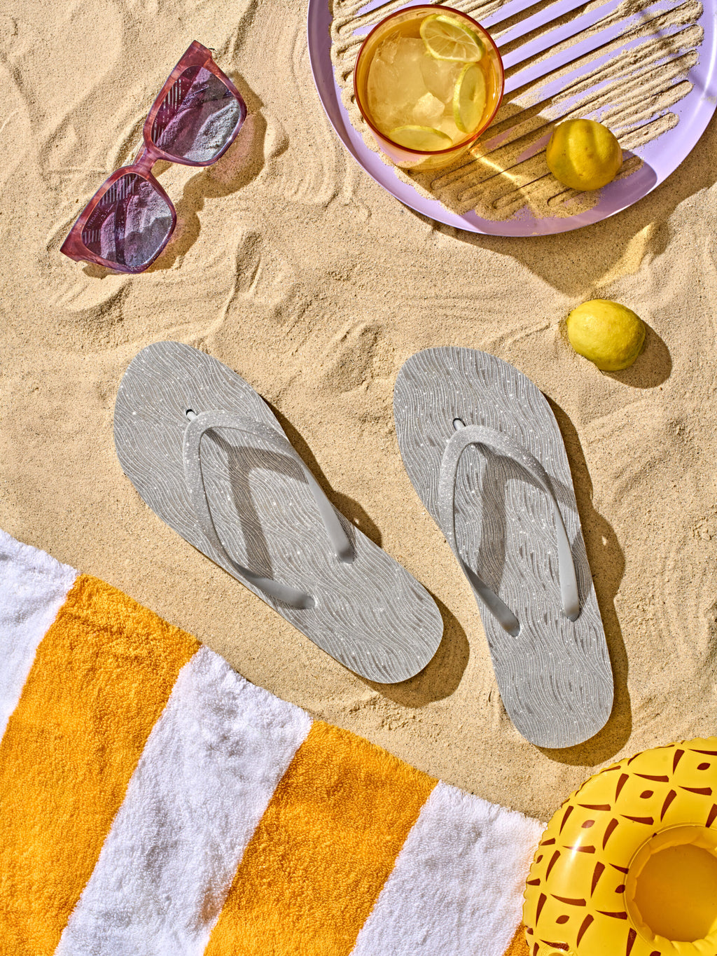 Summer Slippers Silver