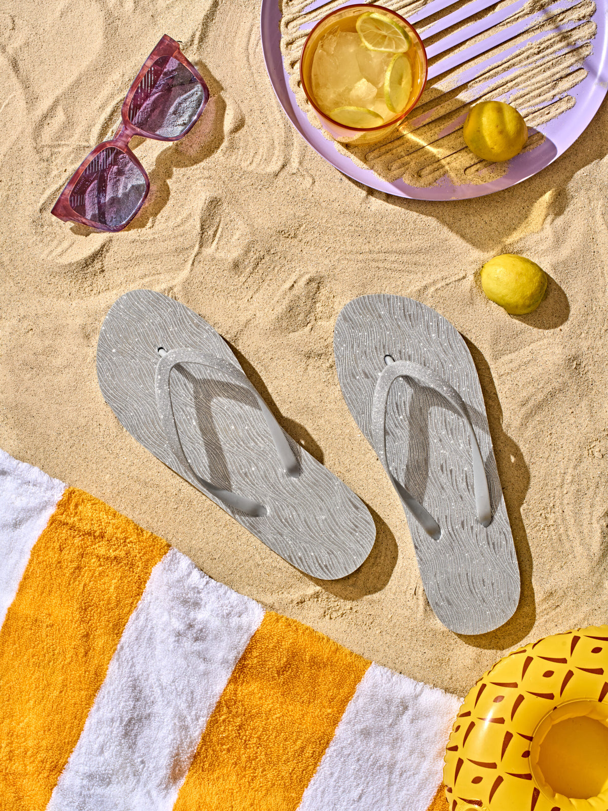 Summer Slippers Silver