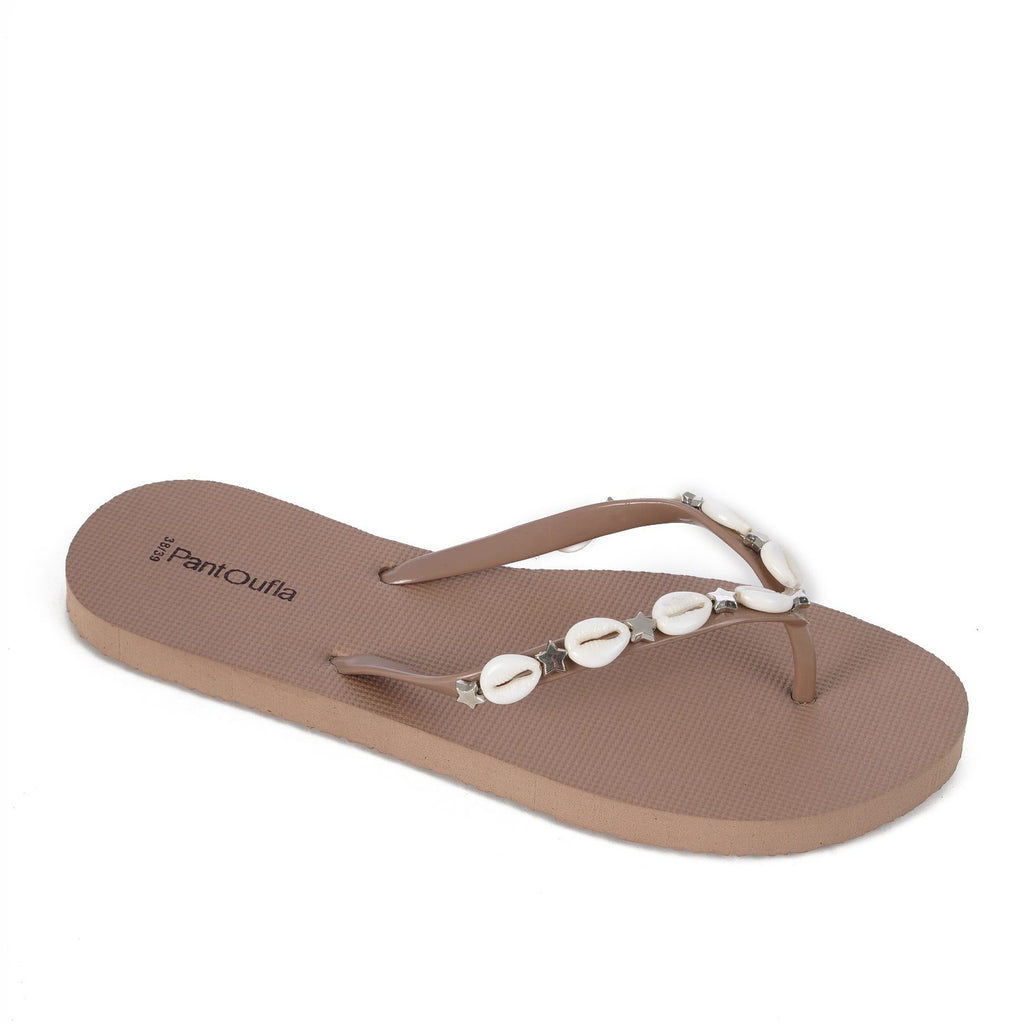 Summer Slippers Beig Shells