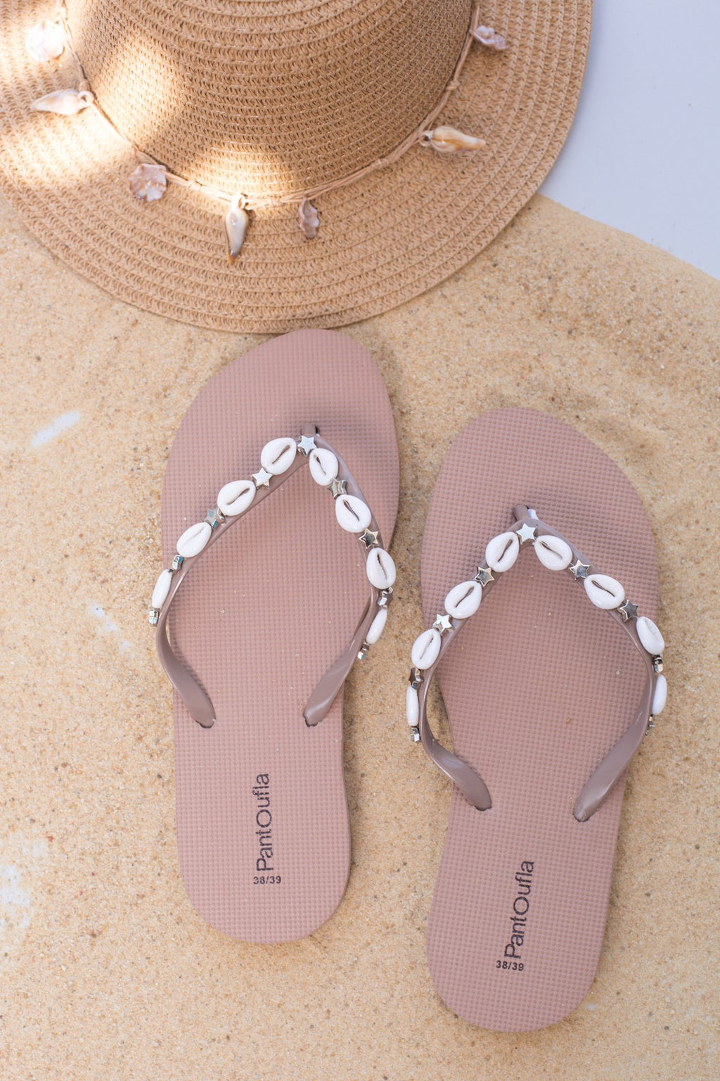 Summer Slippers Beig Shells
