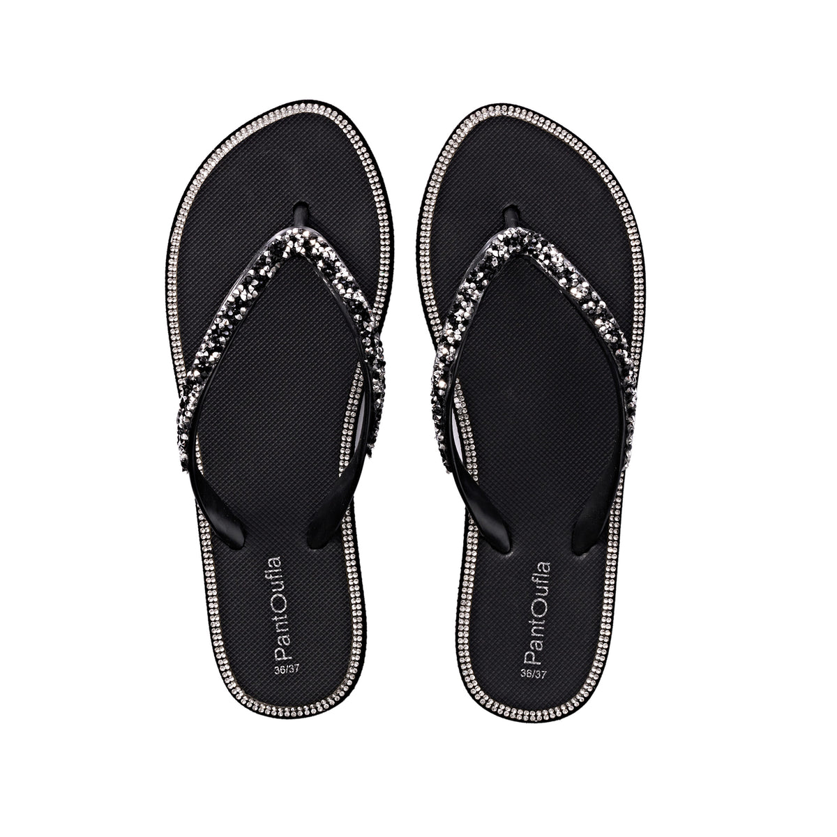 Summer Slippers Sparkly Black