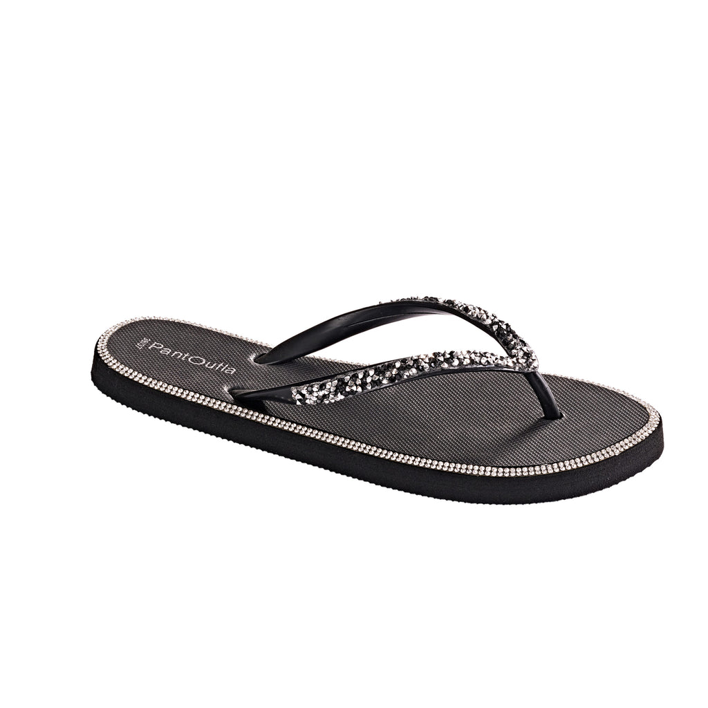 Summer Slippers Sparkly Black