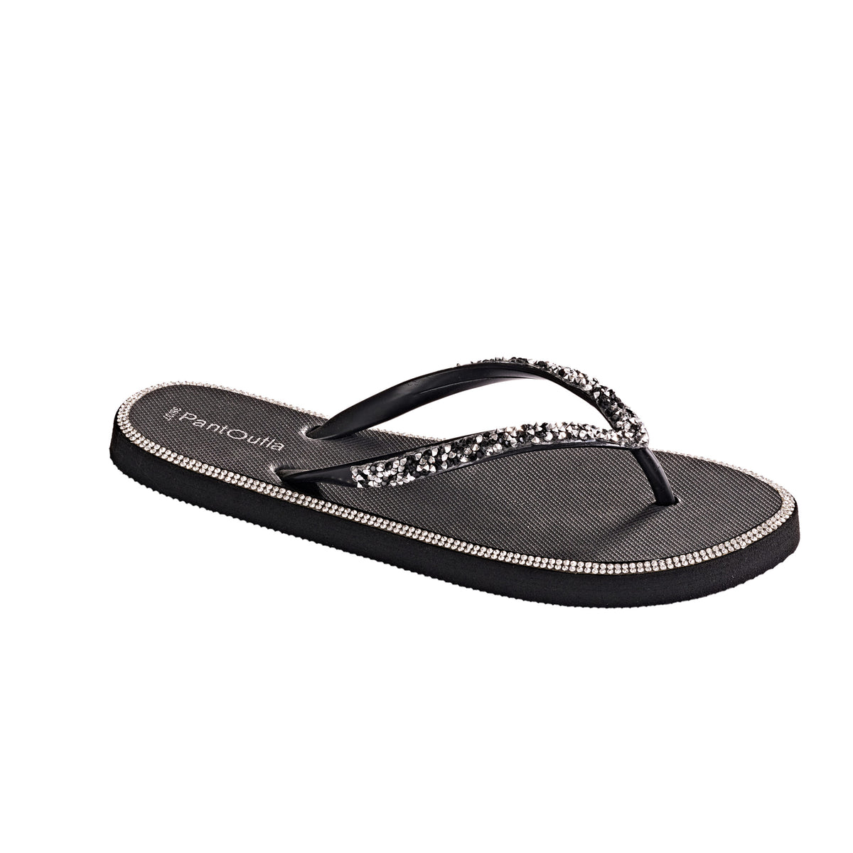 Summer Slippers Sparkly Black