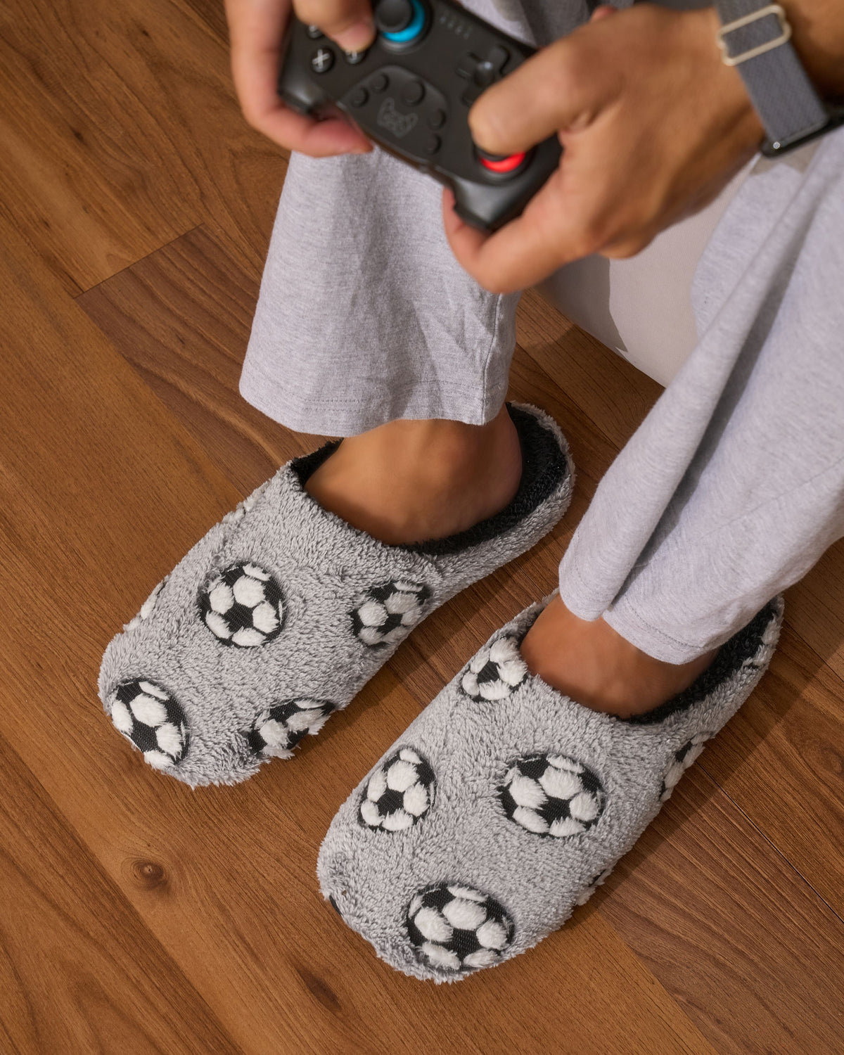 Men Slipper Grey Soccer