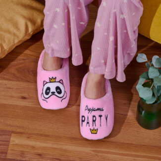 Ladies Slipper Pink Panda